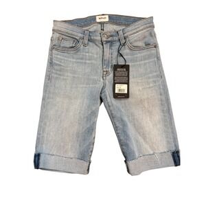 Hudson Jeans Women's Light Wash Cuffed Denim Bermuda‎ Shorts Size 25 NWT